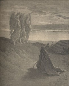 Abraham Entertains Three Strangers by Gustav Dore